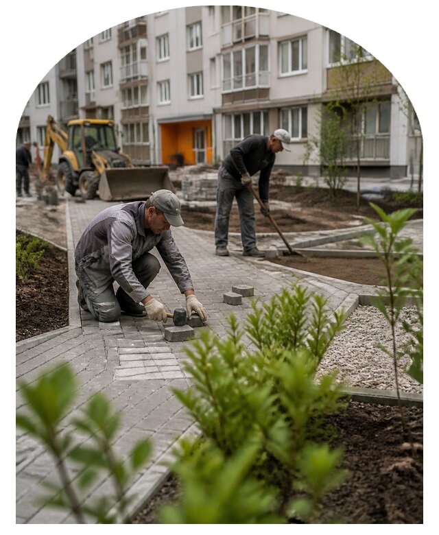 Благоустройство двора многоквартирного дома в Геленджике